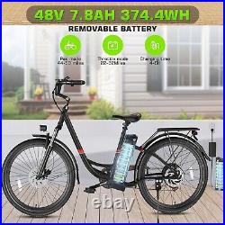 26'' Electric Bike 500W Mountain Bicycle for Adults Commuter Ebike withRear Rack&