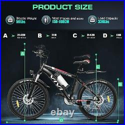 26'' Electric Bike Commuting Ebike & Fat Tire 500W E-Mountain Bicycle Adults US