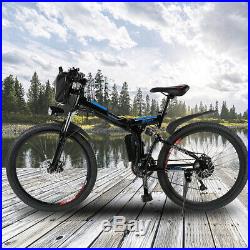 26'' Electric Bike E-bike Mountain Bicycles City Folding Cycling 21 Speed 250W