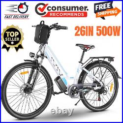 26'' Electric Bike Mountain Bicycle 500W City Ebike with Removeable Li Battery! $