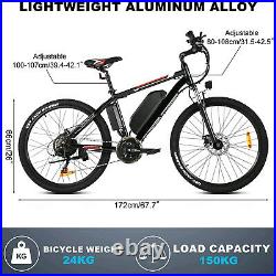 26'' Electric Bike Mountain Bicycle Adult City EBike With Removeable Li-Battery