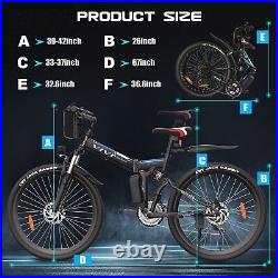 26'' Electric Bike Mountain Bicycle City Ebike 21-Speed withRemoveable Li-Battery^