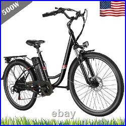 26 Electric Bike for Adult, 500W Mountain Bicycle Shimano 7Speed Commute EBike