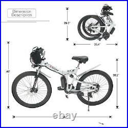 26'' Folding Electric Bike Mountain Bicycle City Ebike Shimano 21Speed 48V 1000W