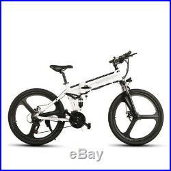 26 Folding Electric Mountain Bike Bicycle E Bike 48V 350W Brushless 21 Speed US