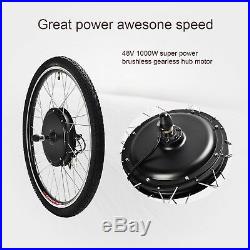 26'' Rear Wheel 48V 1000W Electric Bicycle E-bike Conversion Kit Cycling Motor