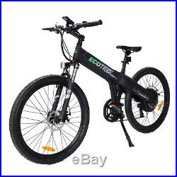 26 black electric Bicycle eBike 36V lithium battery 500W 7 speed Pedal assist