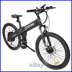26 black electric Bicycle eBike 36V lithium battery 500W 7 speed Pedal assist