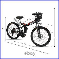 26Electric Folding Bike Mountain Bicycle EBike SHIMANO 21 Speed 36V Li-Battery