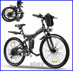 26IN Electric Bike Mountain Bicycle Folding Ebike 24-Speed 350W Li-Battery