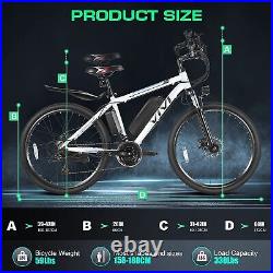 26INCH 500With350W Electric Bike Mountain Bicycle EBike SHIMANO 21Speed Adults US#