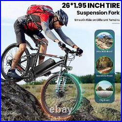 26In 500W Electric Bike Mountain Bicycle E-CityBike Commuter EBike 21Speed NEW