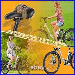 26in Electric Bike 500W 48V Beach Ebike 7-Speed Mountain Bicycle Up to 50 Miles#