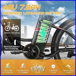 26in Electric Bike 500W Commuting Ebike with48V Li-Battery Beach Cruiser Bicycle