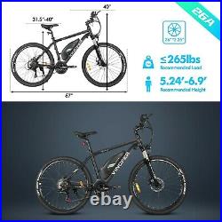 26inch Electric Mountain Bike for Adult 500W 48V Bicycle ebike E-MTB 21 Speed