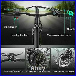 27.5 Electric Moutain Bicycles 500W Ebike 20MPH Electric Bikes E-citybike Black