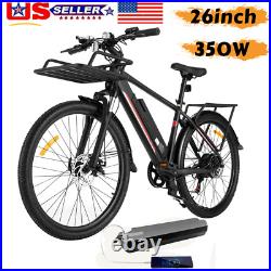 350W Electric Bike 26 Bicycle Ebike Shimano 10.4Ah 20mph with Front Light Adult