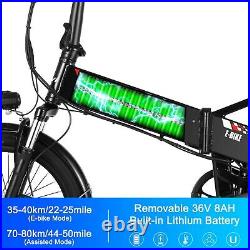 350W Folding Electric Bike Battery 7Speed Shock Absorber Urban Bicycles EBike #