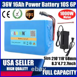 36V 16Ah Lithium li-ion Battery Pack 1000W ebike Bicycle E Bike Electric charger