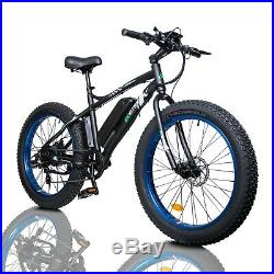 36V 500W Black/Blue Electric Fat Tire Bike Beach Bicycle City E-bike LCD Display