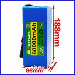 36V battery pack 500W high power battery 60000mAh Ebike electric bicycle charger