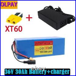 36v 30ah E-bike Li-ion Battery Volt Rechargeable Bicycle 500w Electric+Charger