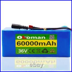 36v 60ah E-bike Li-ion Battery Volt Rechargeable Bicycle 500w Electric + Charge