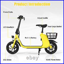 450W E-Foldable Electric Bike Electric Scooter With Seat Ebike UL 2849 certified