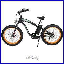 48V 1000W Hammer Electric Fat Tire Bike Beach Snow Road Bicycle Ebike Black