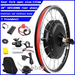 48V 20 in Rear Wheel Electric Bicycle Motor Conversion Kit 1000W eBike Hub Motor