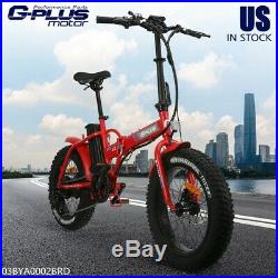 48V 500W 13AH LED Display EBike 20 Folding Fat Tire Electric Bicycle Red