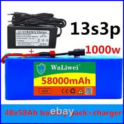 48V 58Ah 1000w 13S3P 48V ion Battery Pack For 54.6v E-bike Electric bicycle