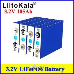 4pcs 3.2V 105Ah LiFePO4 Iron Phosphate E-Bike Cell Electric Car Solar Battery