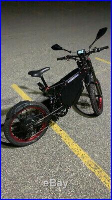 5000with72v Electric Bicycle Scooter Ebike Mountain Bike Super Fast 85km/h Bomber