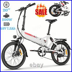 500W 20 Folding Electric Bikes, Electric Bicycle Commuter Ebike Cruise Control