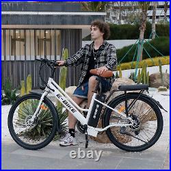 500W 26'' Electric Bicycle 7 Speed Fat Tire Mountain Snow E-bike White 36V EBike