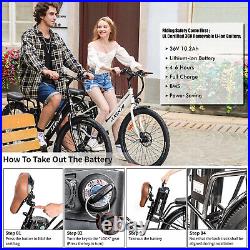 500W 26'' Electric Bicycle 7 Speed Fat Tire Snow Beach City Ebike Black 36V US