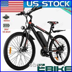 500W-26-Electric Bike Mountain Bicycle Adults Commuter Ebike 48V-21Speed-=New