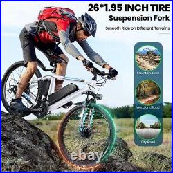500W 26IN Electric Bike Mountain-Bicycle EBike 48V 7.8Ah Battery Commuting LED