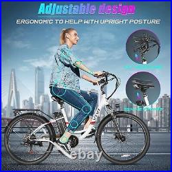 500W 48V Electric Bike 26 Commuting Bicycle 7Speed Adults City eBike 22mph VIVI