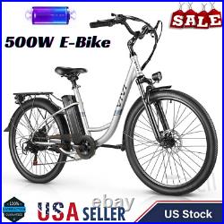 500W 48V Electric Bike 26'' eBike Adults Bicycle SHIMANO 7-Speed Cruiser e Bike/