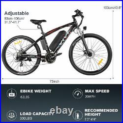500W 48V Electric Bike eBike 27.5 City Bicycle withAdjustable Seat 21-Speed MTB