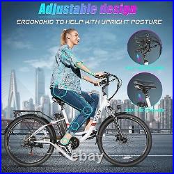 500W 48V Electric BikeCruiser EBike 26''Adults City Step-thru Bicycle 7Speed