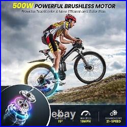 500W 48V Electric Folding Bike 26'' Mountain Bicycle for Men&Women Cruiser eBike