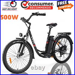 500W Electric Bike, 26 Commuting Bicycle 48V Removeable Li-Battery City Ebike