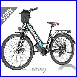 500W Electric Bike 26 eBike Adults Mountain Bicycle 22mph MTB? Adjustable Seat^^