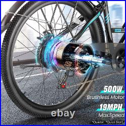 500W Electric Bike for Adults, 20/26'' Mountain Bicycle Commuter Ebike 25/20MPH