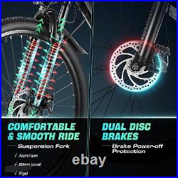 500W Electric Bike for Adults 26'' Mountain Bicycle Ebike+48V Li-Battery 21Speed