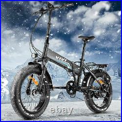 500W Folding Ebike, 20INCH Fat-Tire Electric Bike 7Speed City/Moutain Bicycle