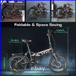 500W Folding Electric Bike, 20'' 48V 7 Speed Beach Mountain Bicycle City EBIKE